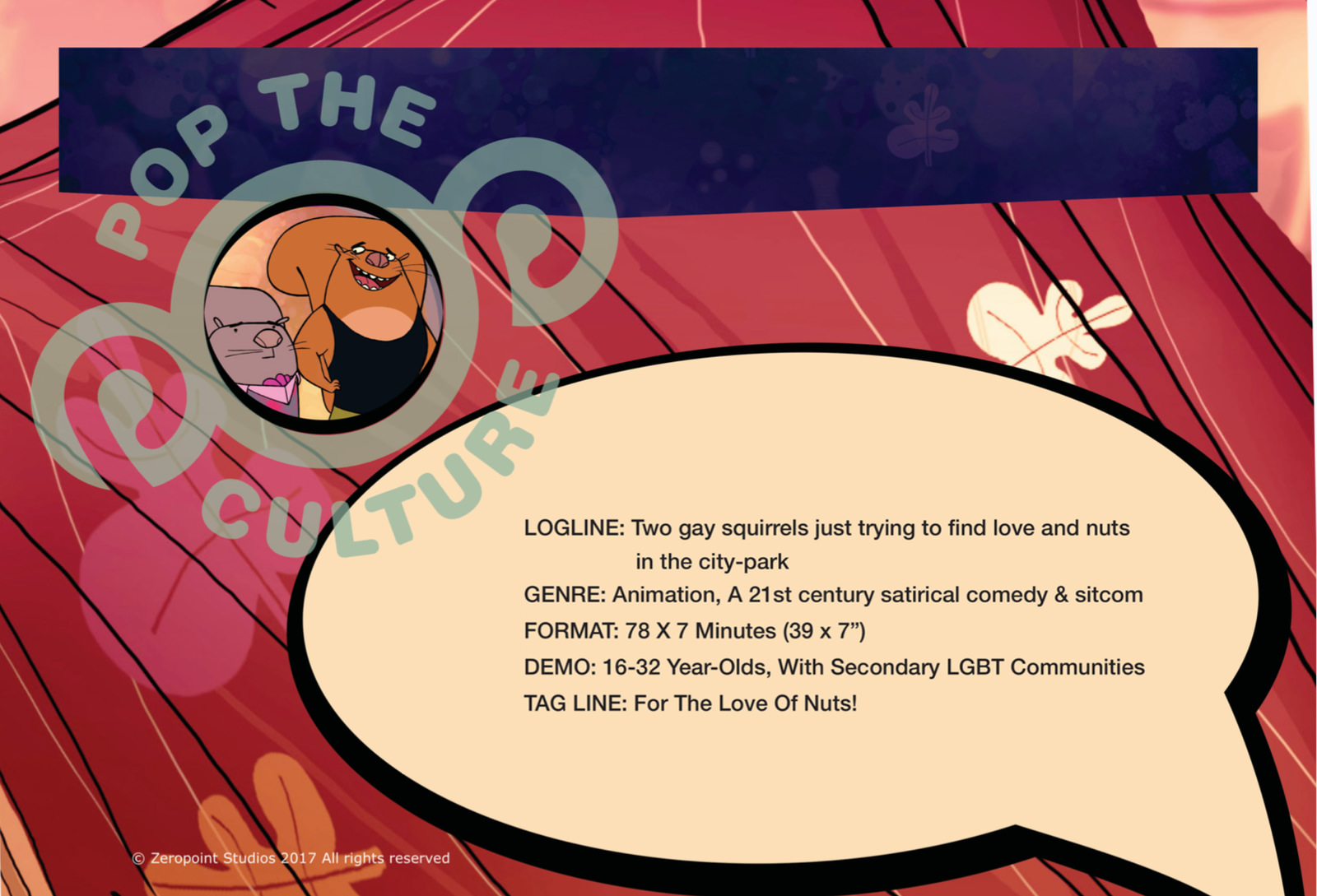 Squeers animated series pitch bible with logline, genre, format, demo and tag line. Based on the comic by Roberto Millan. 